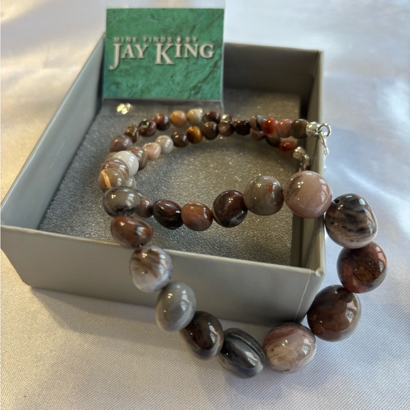 Jay King Mine Finds Petrified Wood Beaded Necklace - Picture 2 of 6